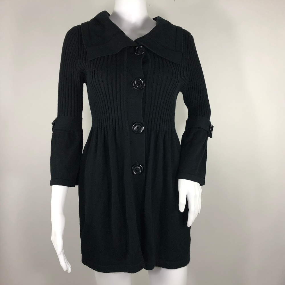 Kenar Womens Bell Sleeve Big Button Tunic Sweater